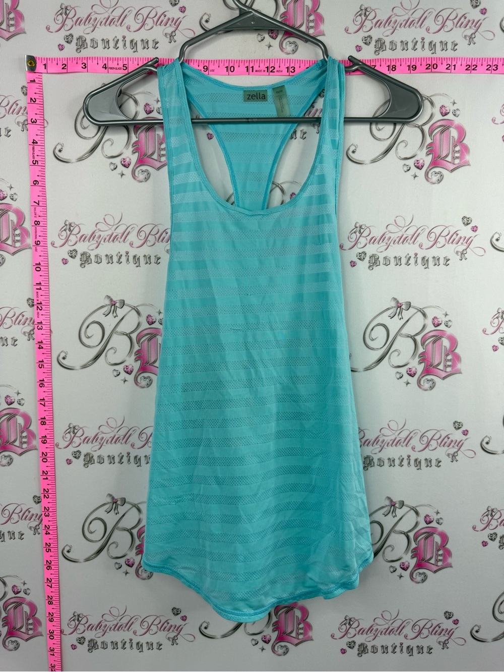 Zella tank top bright neon Aqua Mesh Racerback Tank Top